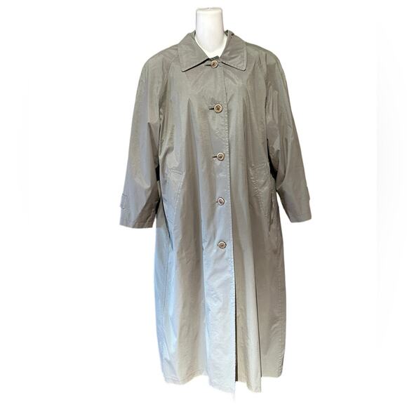 London Fog Women’s Size 6 Removable Wool Lined Light Olive Green Long Coat - Picture 1 of 13